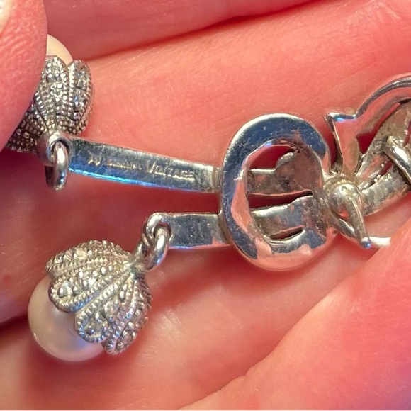 Sterling silver earrings with beautiful pearl drops vintage pierced❤️ - Picture 10 of 13